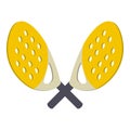 Paddle tennis icon, isometric style