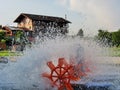 Paddle wheel aerator Royalty Free Stock Photo