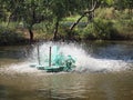 Paddle Wheel Aerator for oxygen to the water Royalty Free Stock Photo