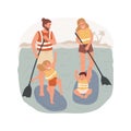 Paddleboard isolated cartoon vector illustration.