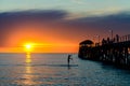 Paddleboard surfing man Royalty Free Stock Photo