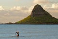 Paddleboarder at Mokoli`i