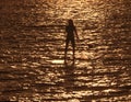 Paddleboarder in Silhouette