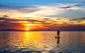 Paddleboarding in Thailand. Royalty Free Stock Photo