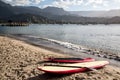 Paddleboards, Hanalei Bay, Kauai, Hawaii Royalty Free Stock Photo