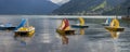 paddleboats on the Zell lake Royalty Free Stock Photo