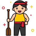 Paddler icon Dragon Boat festival related vector