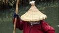 Paddler of Sawara Town Royalty Free Stock Photo