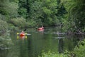 Paddlers on Boardman River in Traverse City at The Grand Traverse Bay, Michigan