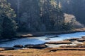 Kayakers on Big River in Northern California Royalty Free Stock Photo