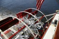 Riverboat Paddlewheel on the Mississippi River Royalty Free Stock Photo