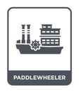 paddlewheeler icon in trendy design style. paddlewheeler icon isolated on white background. paddlewheeler vector icon simple and