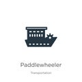 Paddlewheeler icon vector. Trendy flat paddlewheeler icon from transportation collection isolated on white background. Vector