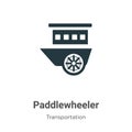 Paddlewheeler vector icon on white background. Flat vector paddlewheeler icon symbol sign from modern transportation collection