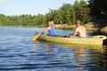 Paddling Through Calm Water Royalty Free Stock Photo