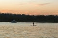 Paddling at Dusk Silhouette