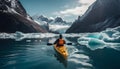 paddling through frozen arctic waters generated by AI