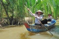 Paddling in the Mekong delta Royalty Free Stock Photo