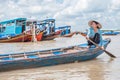 Paddling in the Mekong delta Royalty Free Stock Photo