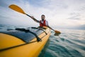 Paddling sea kayak Royalty Free Stock Photo