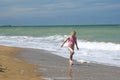 Paddling by the shoreline