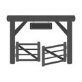 Paddock gate icon in monochrome style isolated on white background. Rodeo symbol.