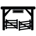 Paddock gate icon. Rodeo symbol. flat style