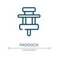 Paddock icon. Linear vector illustration from racing collection. Outline paddock icon vector. Thin line symbol for use on web and
