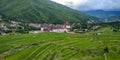 Paddy field in the capital city of Bhutan