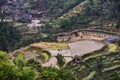 Paddy field on a hill near the village, Guizhou, China.