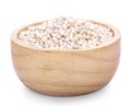 Paddy rice barley wheat oats seed is wooden bowl