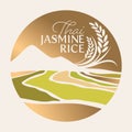 Paddy rice premium organic natural product banner logo vector design