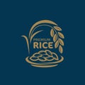 Paddy rice premium organic natural product banner logo vector design