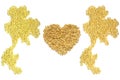 Paddy rice Thai map and heart shape Royalty Free Stock Photo