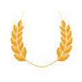 Paddy Wheat ears laurel style for logo or symbol. Flat color style design vector illustration.