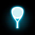 Padel neon sport symbol