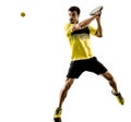 Padel tennis player man isolated white background Royalty Free Stock Photo