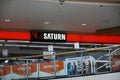 Paderborn, north rhine-westphalia, germany, april 8th 2021, electronics shop saturn in the libori galerie shopping center