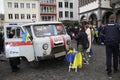 paderborn, nrw, germany, february 24, 2024, damaged ambulance of ukraine, shot at