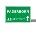 PADERBORN road sign isolated on white Royalty Free Stock Photo
