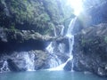 beautifull natural scenery of padha watu waterfall immortalized on july 23, 2022