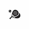 Padle Tennis logo, padle club logo, padle racket and ball logo icon vector