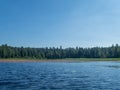 Padling through the water lilies on the Saimaa lake in the Kolovesi National Park in Finland - 6 Royalty Free Stock Photo