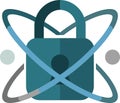 Padlock Atom Structure Secure Connection Network Security Encryption Data Protection Symbol Royalty Free Stock Photo