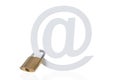 Padlock Attached To Email Symbol Royalty Free Stock Photo