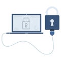 Padlock automation using laptop Royalty Free Stock Photo