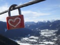 Padlock at Baumgartenschneid mountain tour in Bavaria, Germany Royalty Free Stock Photo
