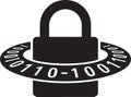 Padlock with Binary Code around It Security Concept for Data Protection and Encryption Royalty Free Stock Photo