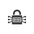 Padlock with binary code vector icon Royalty Free Stock Photo