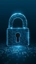 Padlock of binary numbers, slightly open, symbolizing cyber security and technology Royalty Free Stock Photo